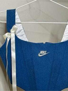 Handmade Upcycled Nike Corset Top One of a Kind Adjustable Lace-Up Back